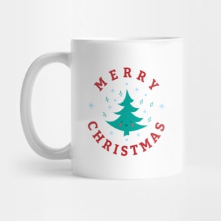 Merry Christmas Kawaii Tree (white) Mug